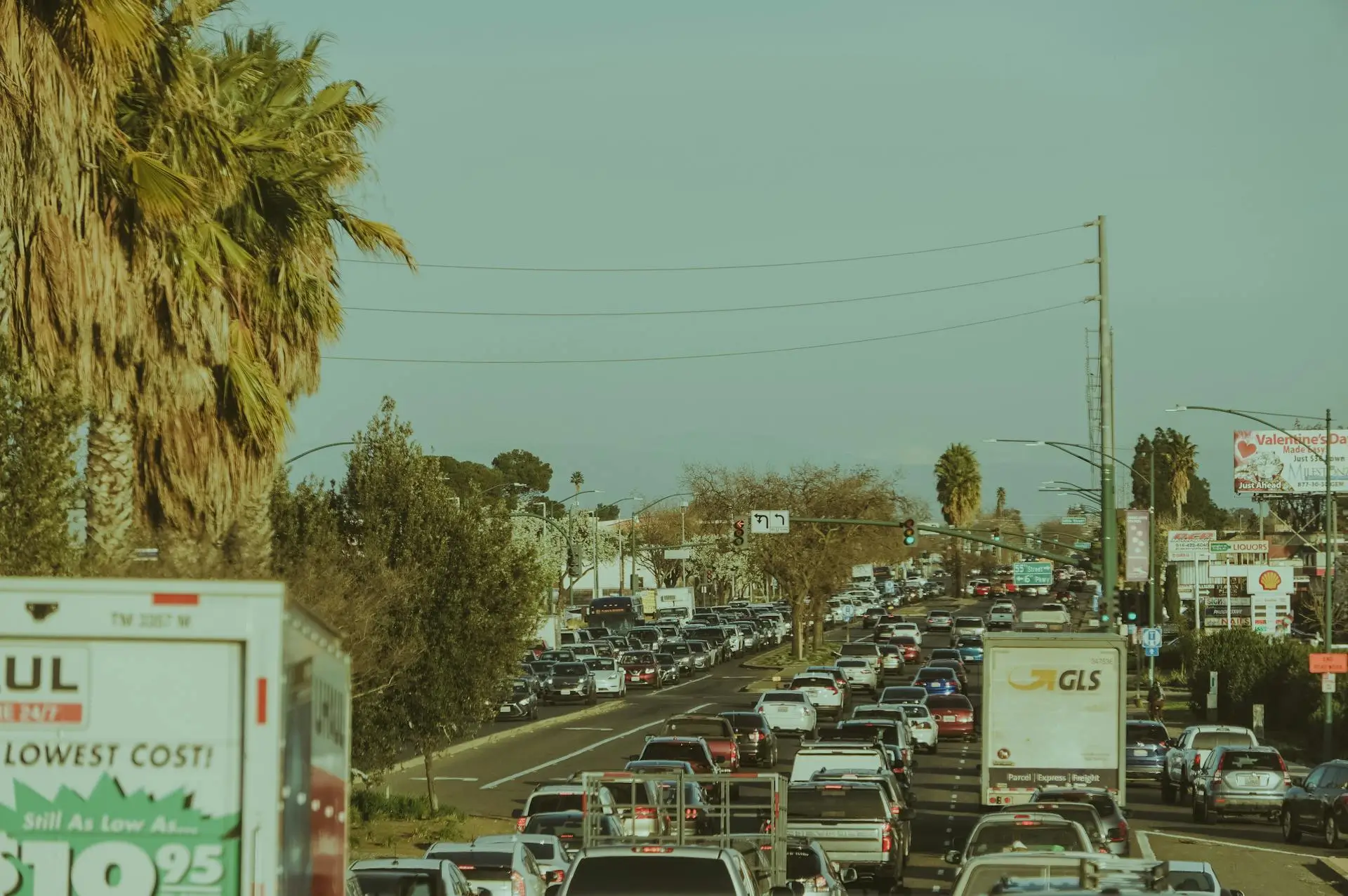 Traffic congestion on a busy highway